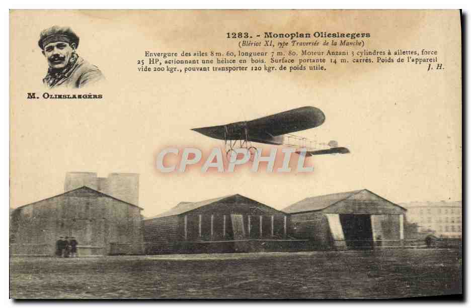 CPA Avion Aviation Monoplan Olieslaegers Bleriot 