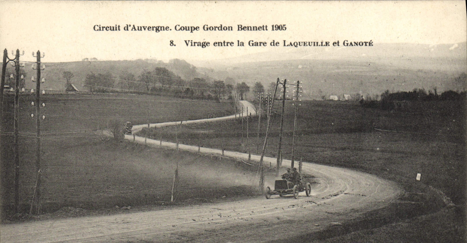 CPA Automobile Circuit d'Auvergne Coupe Gordon Bennett 1905 Virage entre la gare de Laqueuille et Ganote