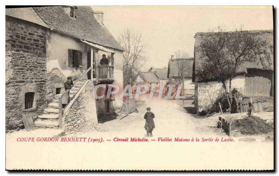 CPA Automobile Circuit d'Auvergne Coupe Gordon Bennett 1905 Circuit Michelin Vieilles maisons Lastic 