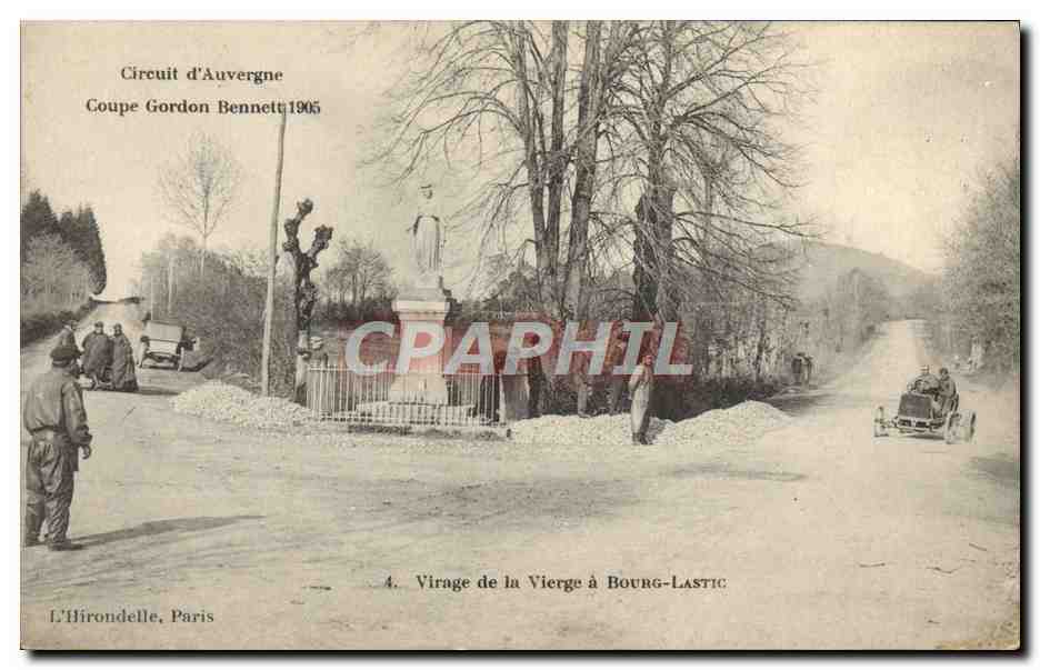 CPA Automobile Circuit d'Auvergne Coupe Gordon Bennett 1905 Virage de la vierge a Bourg Lastic 