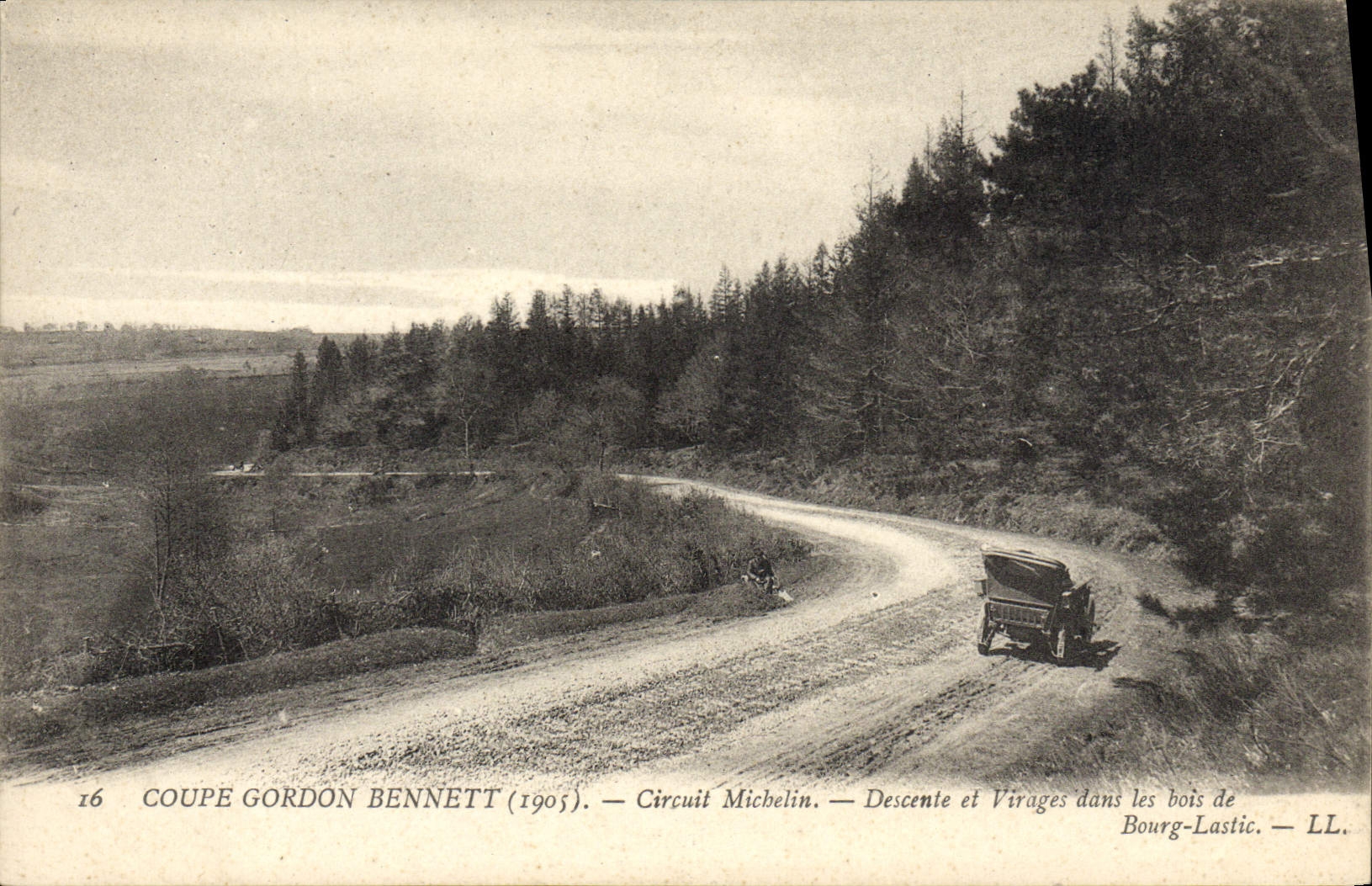 CPA Automobile Circuit d'Auvergne Coupe Gordon Bennett 1905 Circuit Michelin Descente et virages Bourg Lastic 