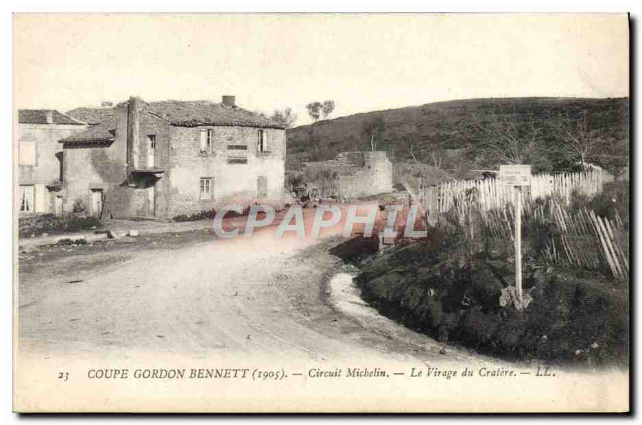 CPA Automobile Circuit d'Auvergne Coupe Gordon Bennett 1905 Circuit Michelin Le virage du cratere