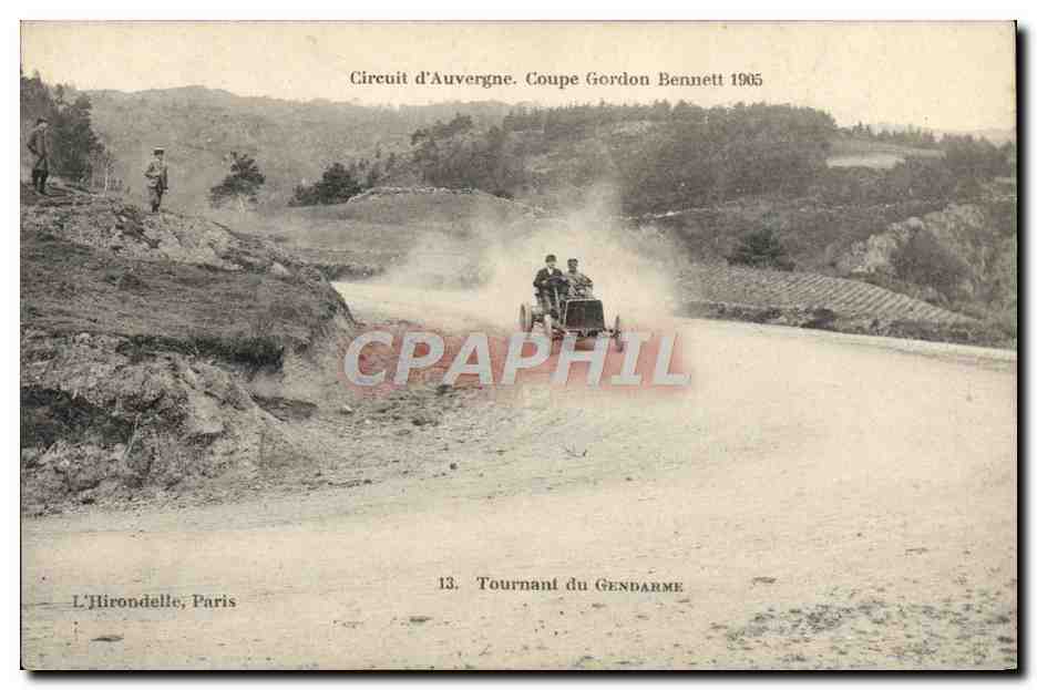 CPA Automobile Circuit d'Auvergne Coupe Gordon Bennett 1905 Circuit Michelin Tournant en gendarme 