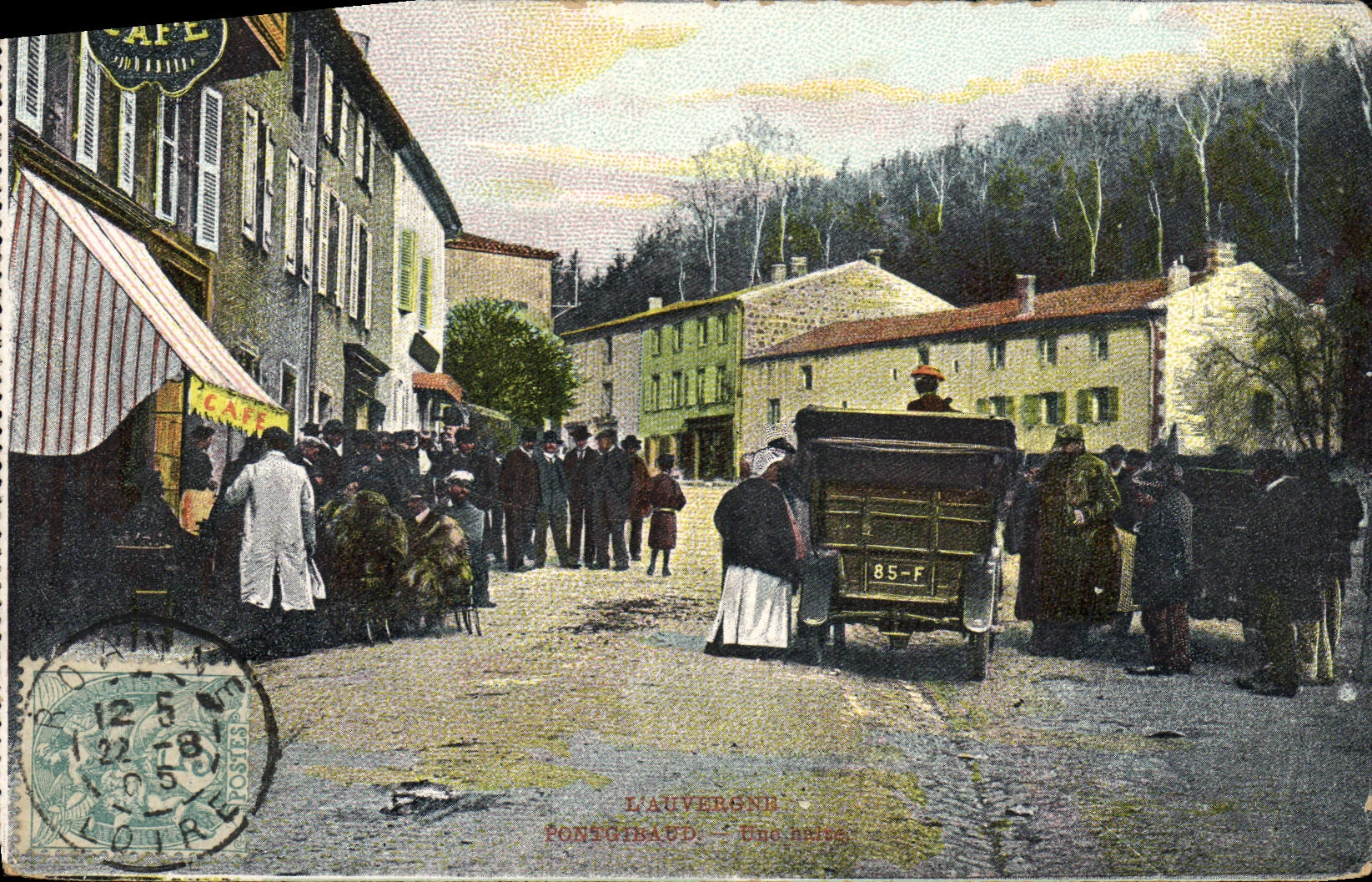 CPA Automobile Circuit d'Auvergne Coupe Gordon Bennett 1905 pontgibaud Une halte Caf