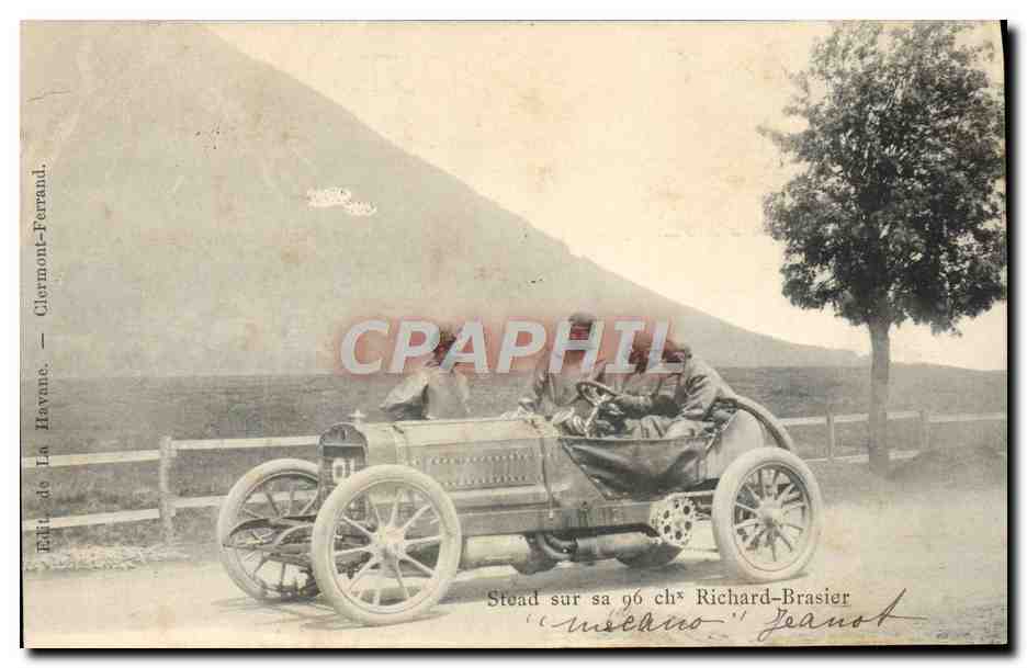 CPA Automobile Stead sur sa 96 chevaux Richard Brasier 