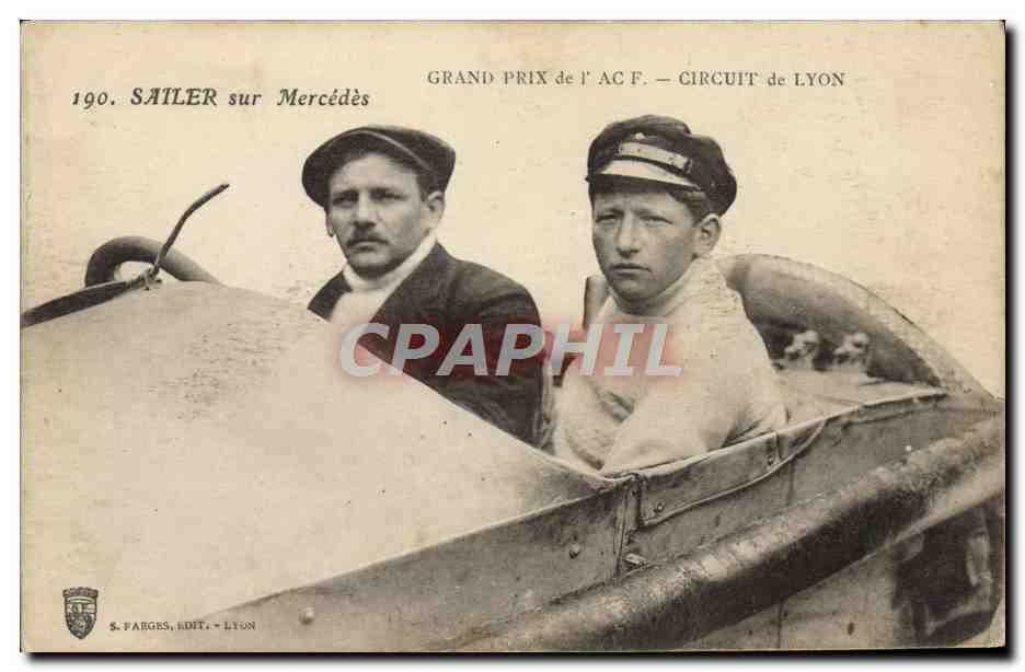 CPA Automobile Sailer sur sa Mercedes Grand prix de l'ACF Circuit de Lyon 