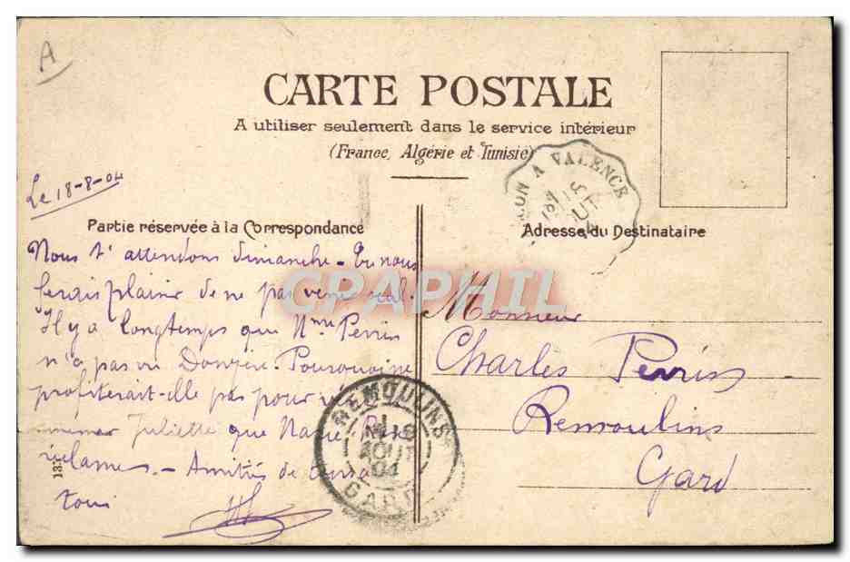 CPA Fantaisie Automobile La remorque Cheval Chien — Verso