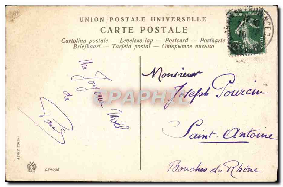 CPA Fantaisie Automobile Vaches — Reverso