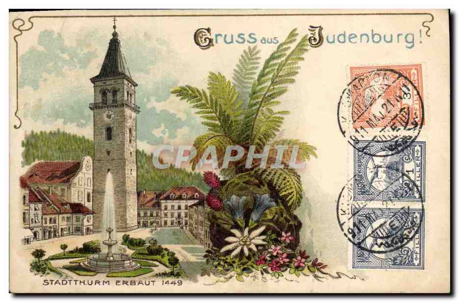 CPA Illustrateur Gruss aus Judenburg Stadtthum erbaut 1449
