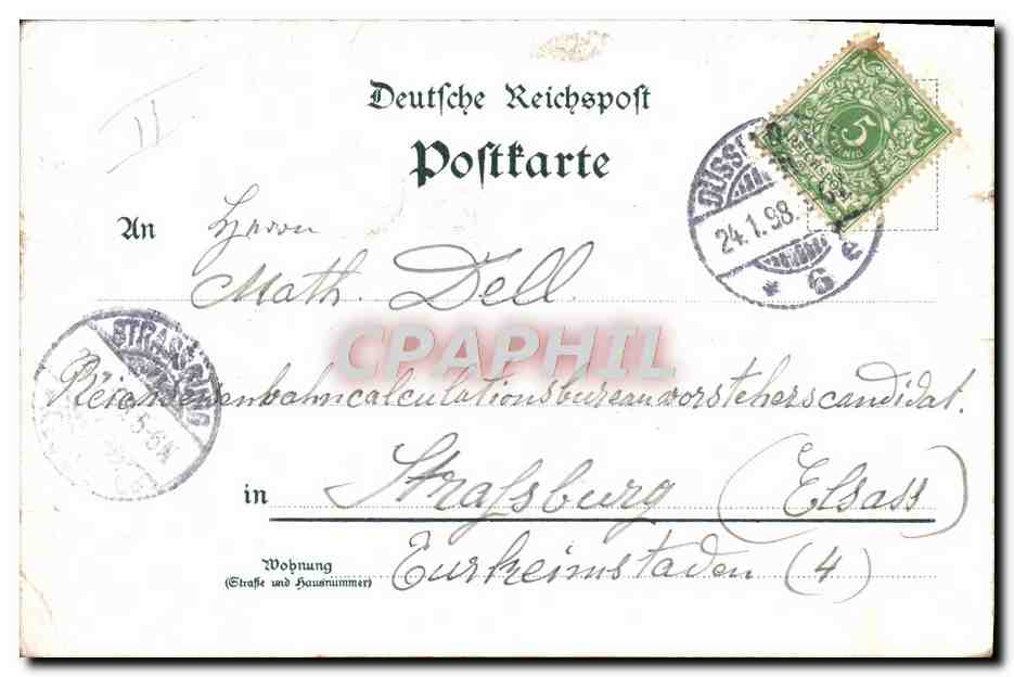 CPA Illustrateur Dehut Dich Gott Cavalier Cheval  — Rückseite