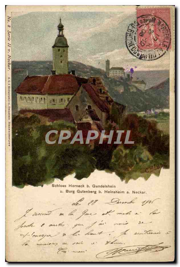 Schloss Horneck b. Gundelsheim u. Burg Gutenberg b. Heinsheim a. Neckar — Série II, No. 8 — A. G. & N. Neuburg, München