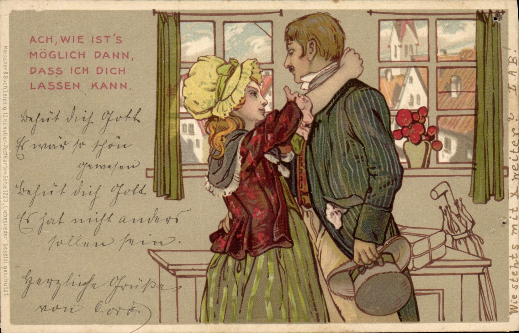 CPA Illustrateur Couple Femme