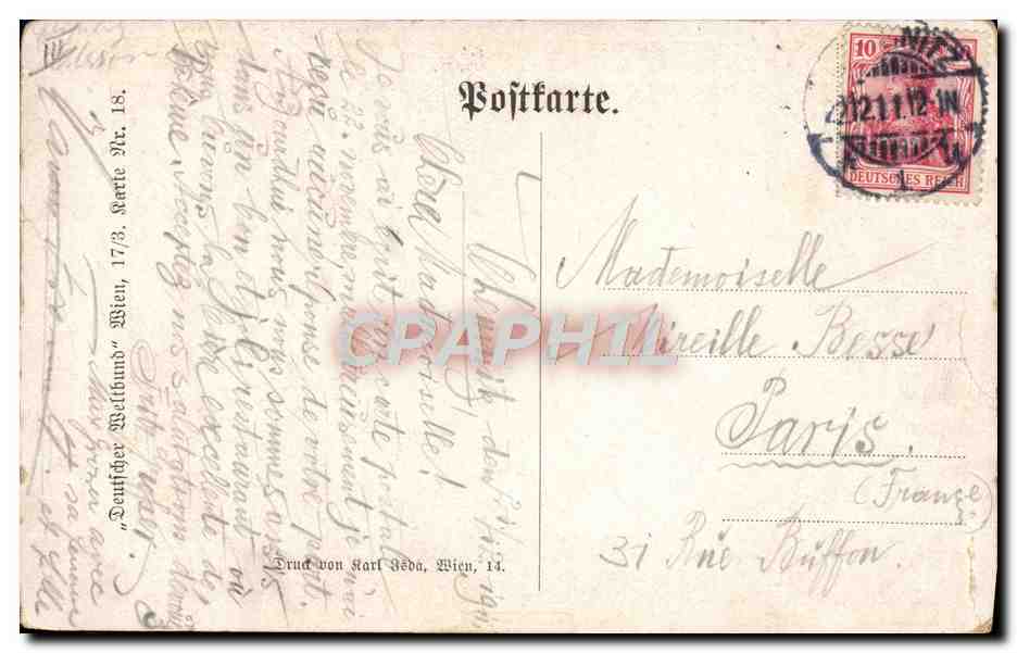 CPA Illustrateur Taverne Femme — Achterkant