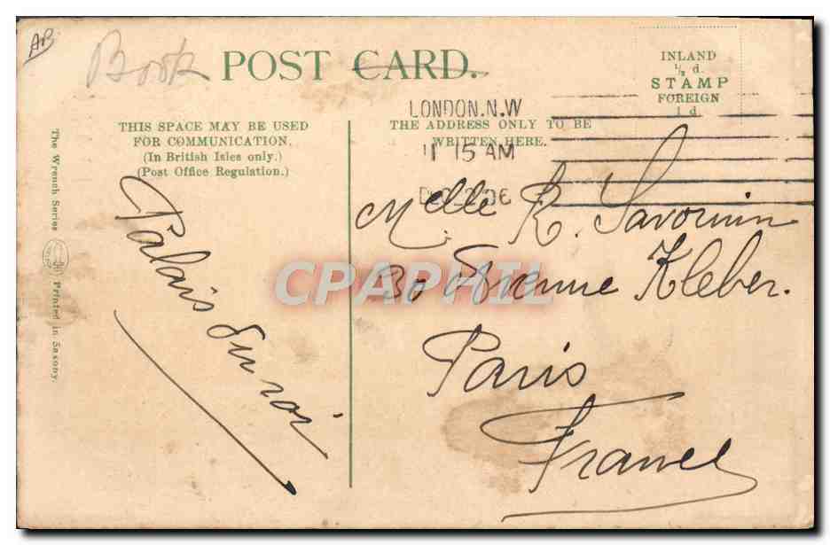 CPA London Buckingham Palace M Zeno Diemer — Verso