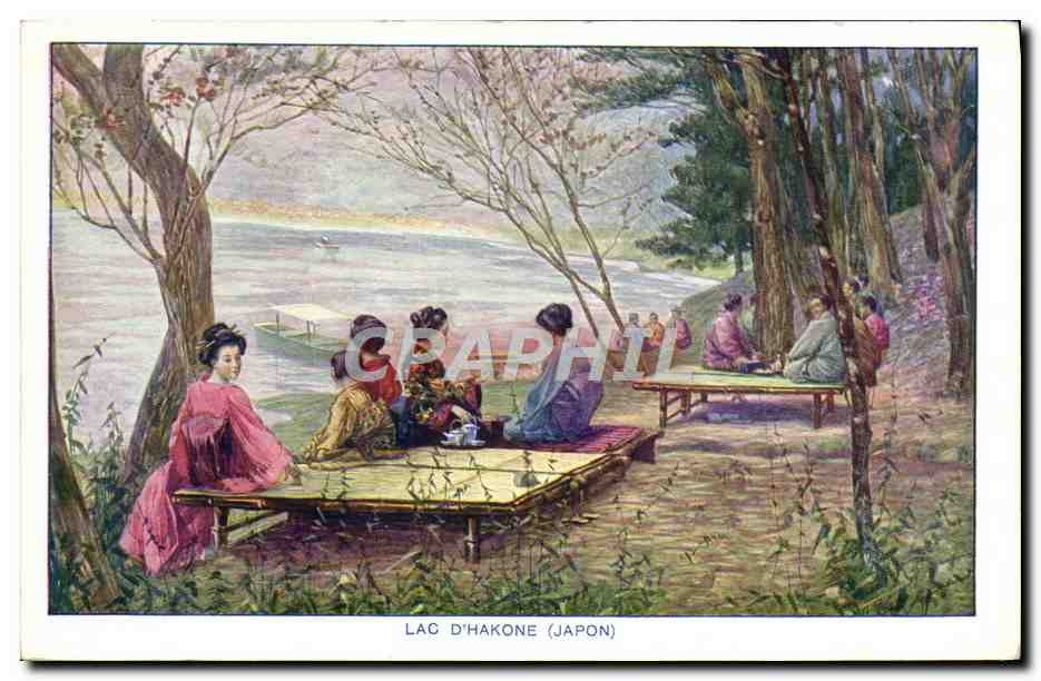 CPA Japon Nippon Lac d'Hakone Femmes