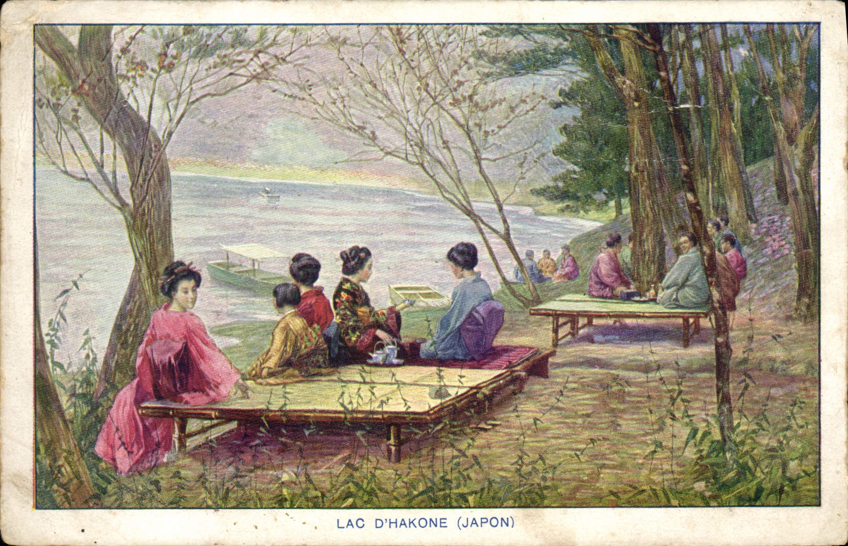CPA Japon Nippon Lac d'Hakome Japon Femmes Folklore