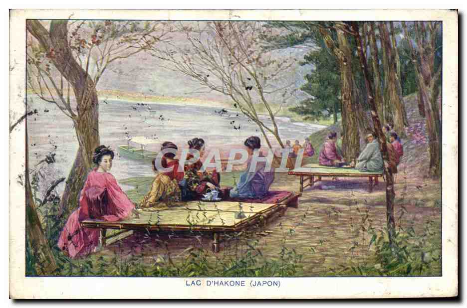CPA Japon Nippon Lac d'Hakone Japon Femmes
