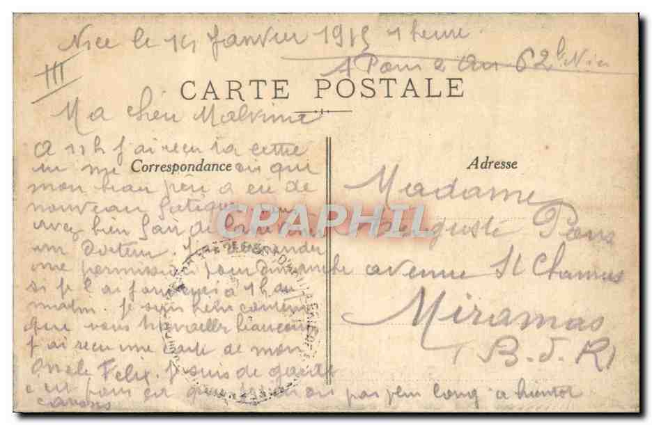 L'Aviateur Franz descent un taude le 5 Octobre — illustration aérienne — éditeur non visible — Verso