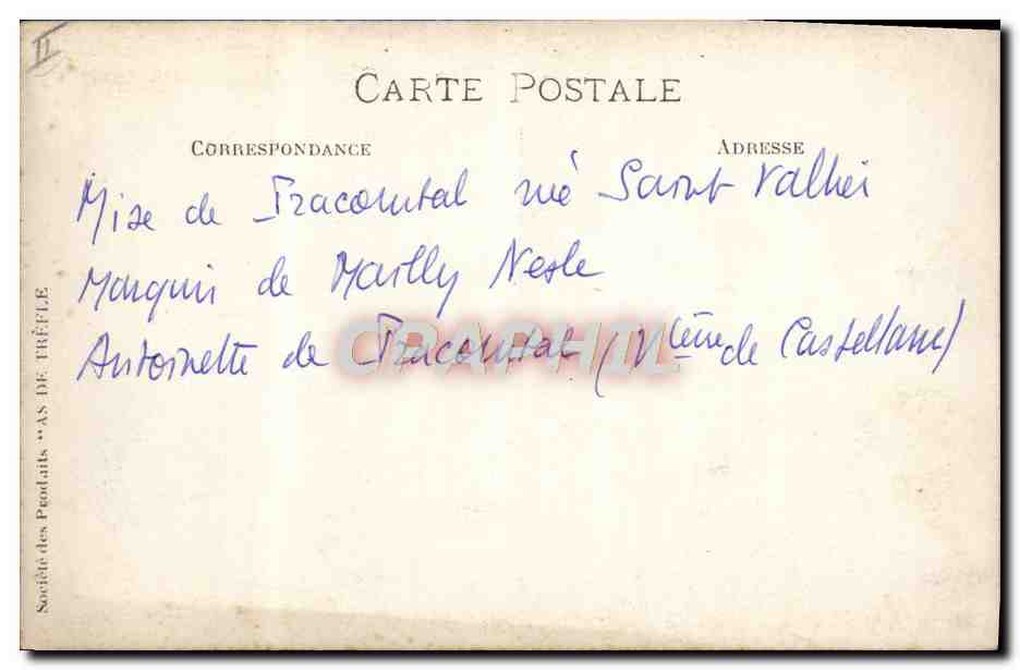 CARTE PHOTO Fantaisie Avion Aviation Vichy Aviation Marquis de Mailly Nesle Pracomtal — Rückseite