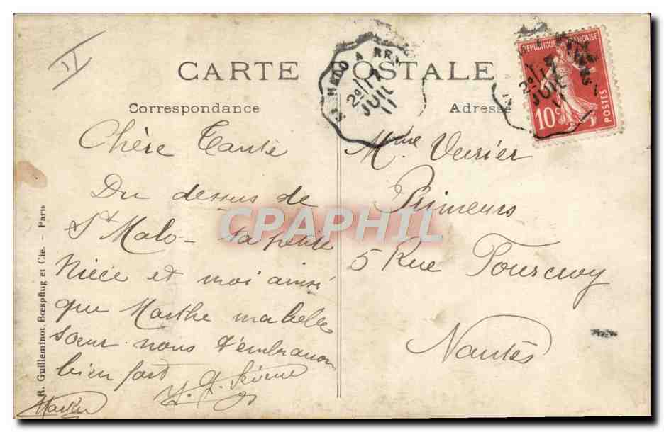 CARTE PHOTO Fantaisie Avion Aviation — Rückseite