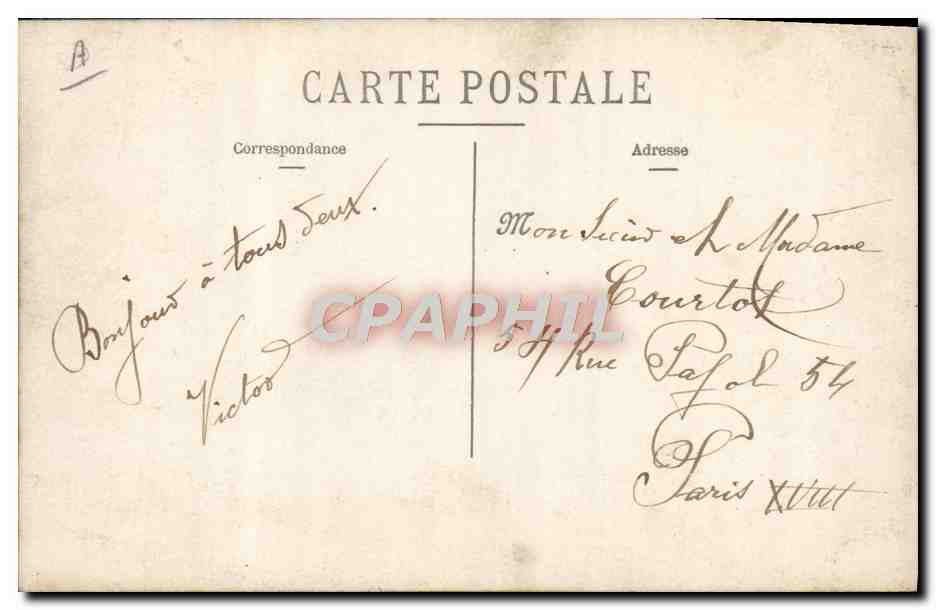 CARTE PHOTO Fantaisie Avion Aviation — Back