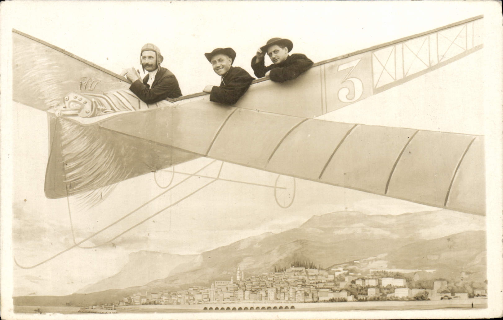 CARTE PHOTO Fantaisie Avion Aviation Homme