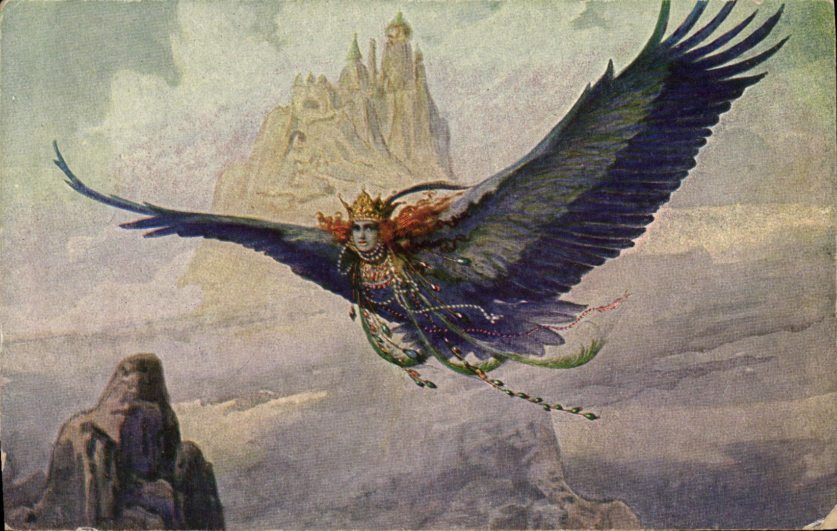 CPA Fantaisie Solomko La fantaisie Illustrateur Aigle
