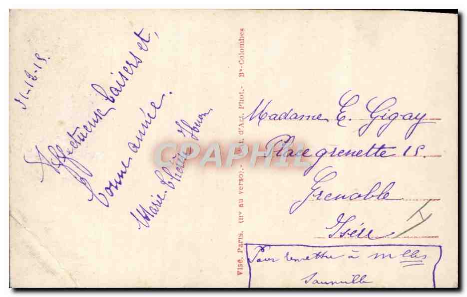 CPA Fantaisie Avion Aviation Enfants Bebes Poilus — Rückseite