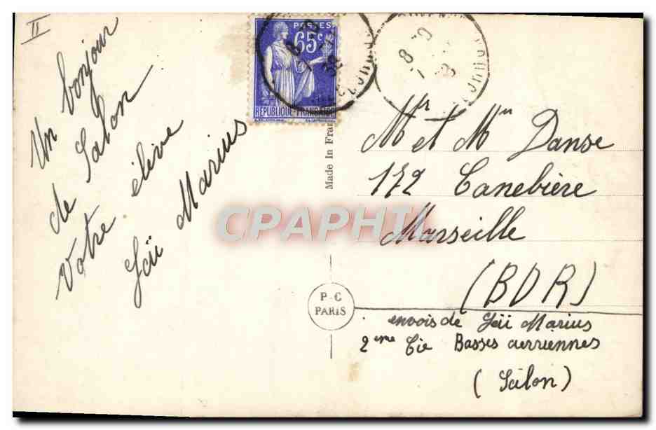 CPA Fantaisie Avion Aviation Homme — Rückseite