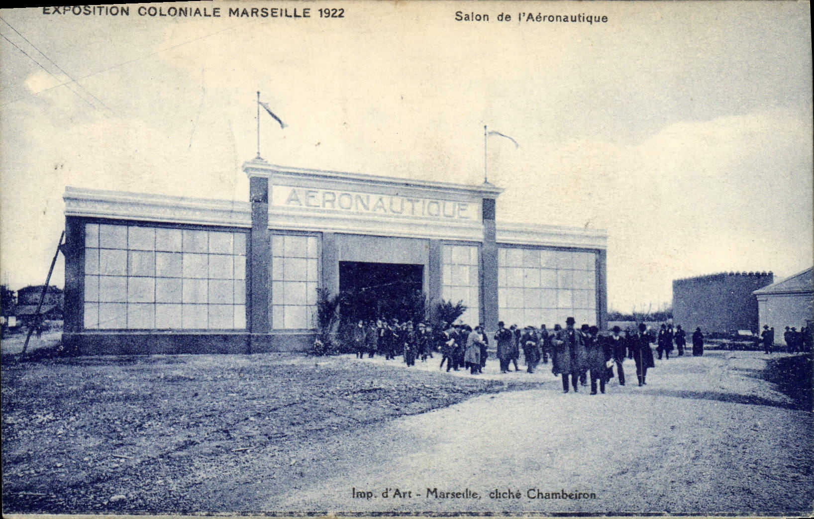 CPA Avion Aviation Exposition coloniale Marseille 1922 Salon de l'aeronautique 