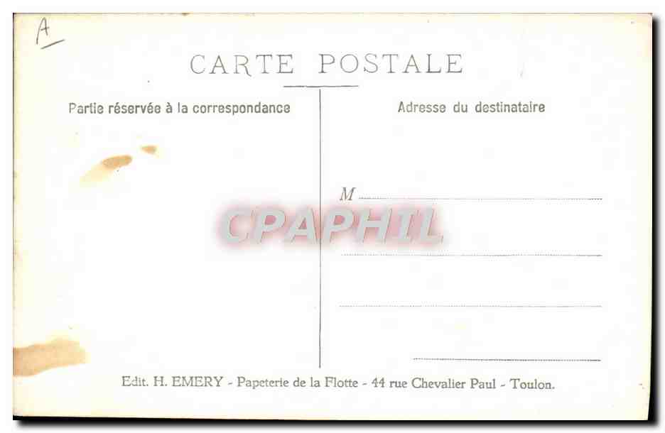CPM Avion Aviation Bateau de guerre Hydravion — Back