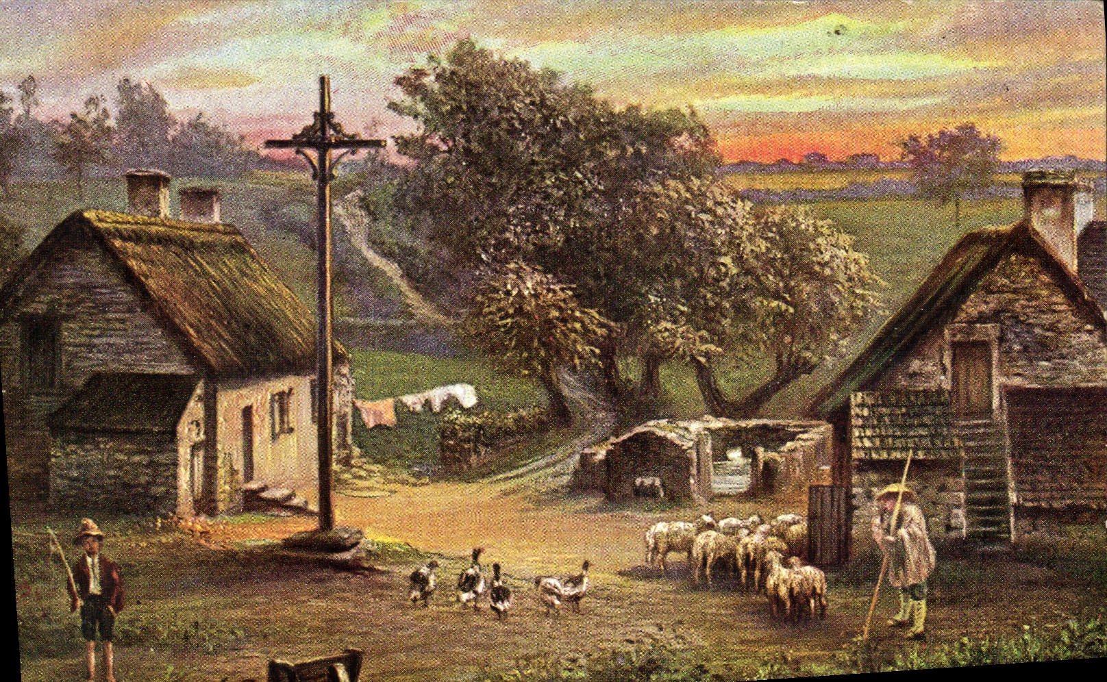 CPA Fantaisie Paysage de France Moutons