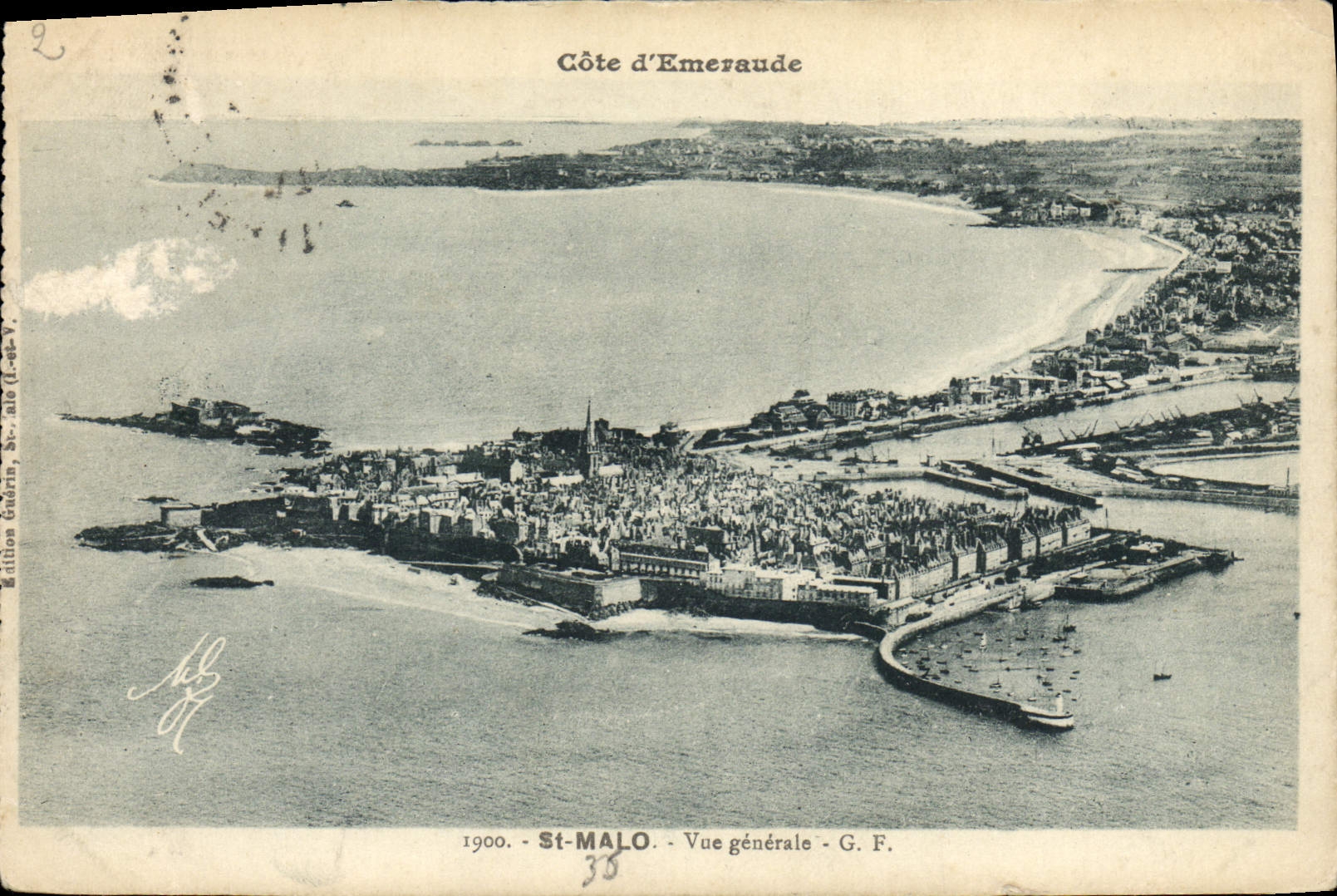 St-Malo - Côte d'Emeraude - Vue générale - Édition Gudrin, n°38