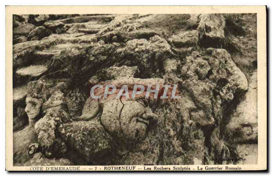 CPA Rotheneuf Les Rochers Sculptes Le guerrier romain