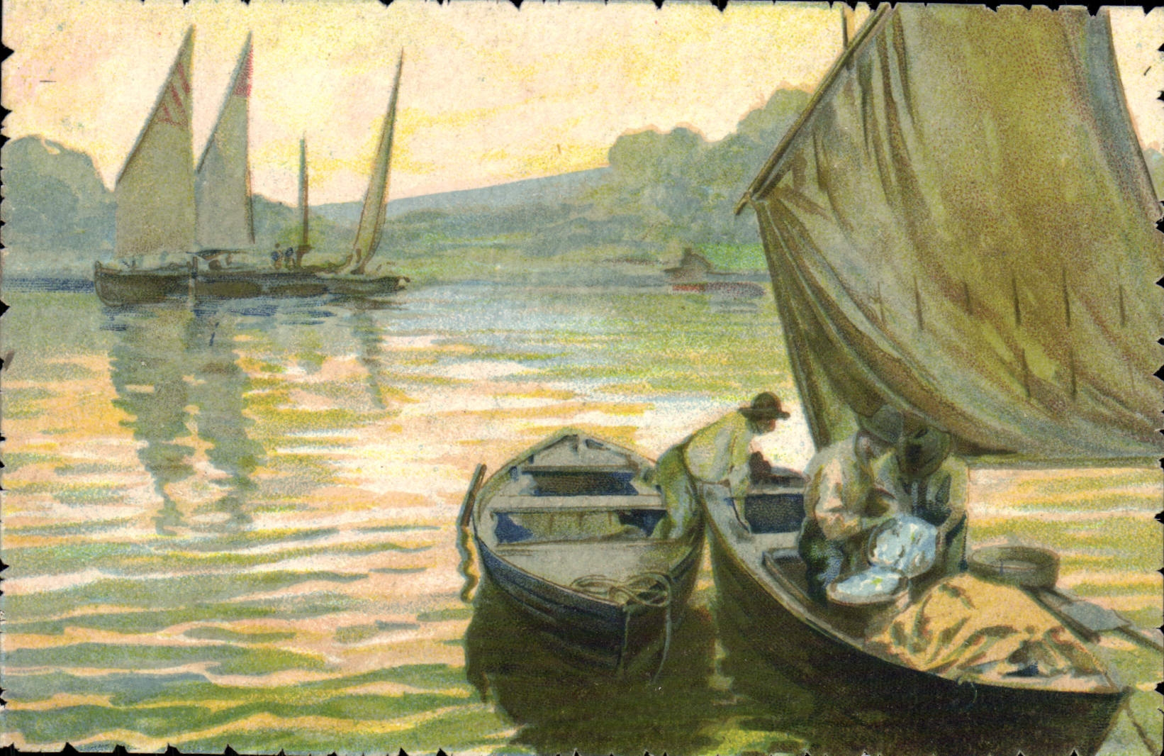 Scène de lac avec voiliers — Viatto Uff. Stampa Milano N. 3655 — Produzione Italiana