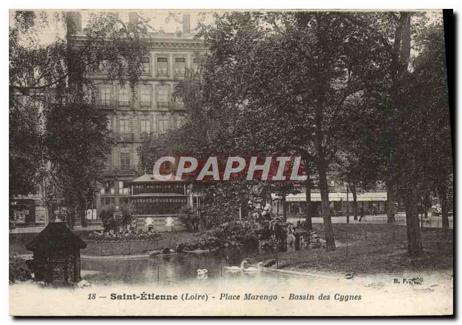 CPA Saint Etienne Place Marengo Bassin des Cygnes
