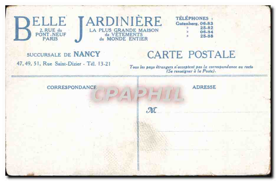 CPA Moulin a vent Pays-Bas Belle Jardiniere  — Rückseite