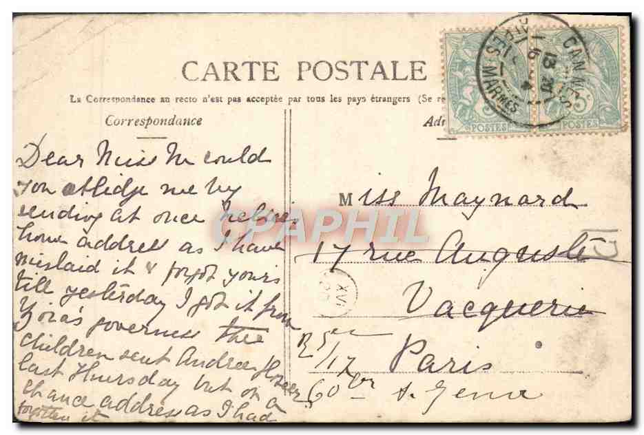 CPA Ile Saint Honorat Allee des Cypres — Rückseite