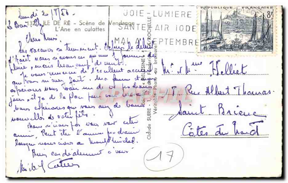 Scène de Vendange — Île de Ré — Édition Mélusine — Rückseite