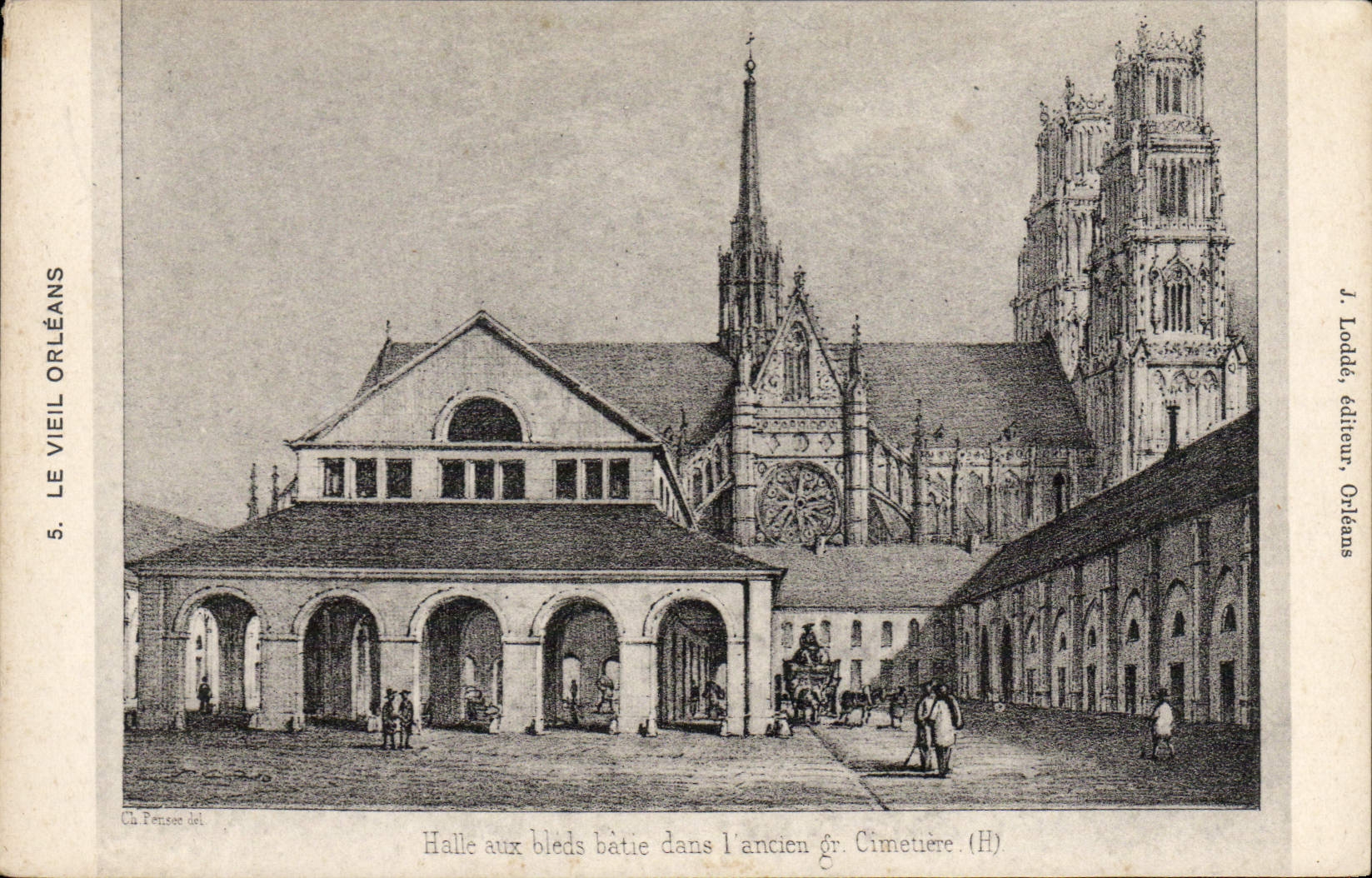 CPA Orleans Halle aux bleds batie dans l'ancien cimetiere