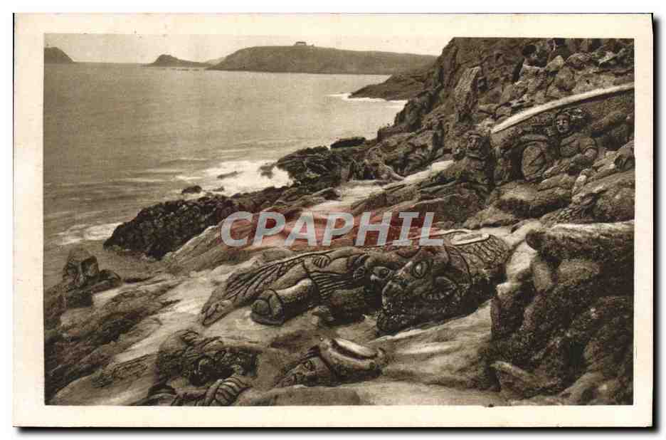 CPA Cote d'Emeraude Rotheneuf Les Rochers Sculptes