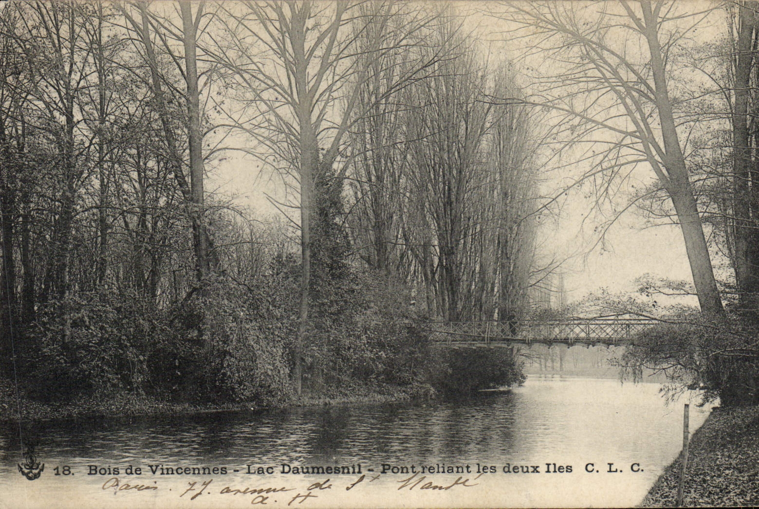 Bois de Vincennes - Lac Daumesnil - Pont reliant les deux îles — C. L. C. n°18
