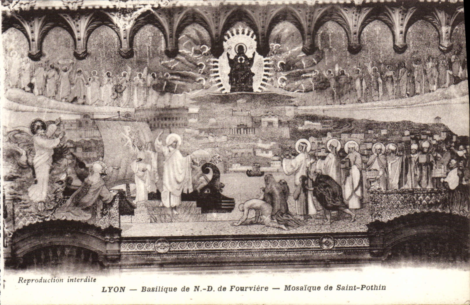 LYON — Basilica of Notre-Dame de Fourvière — Mosaic of Saint Pothin