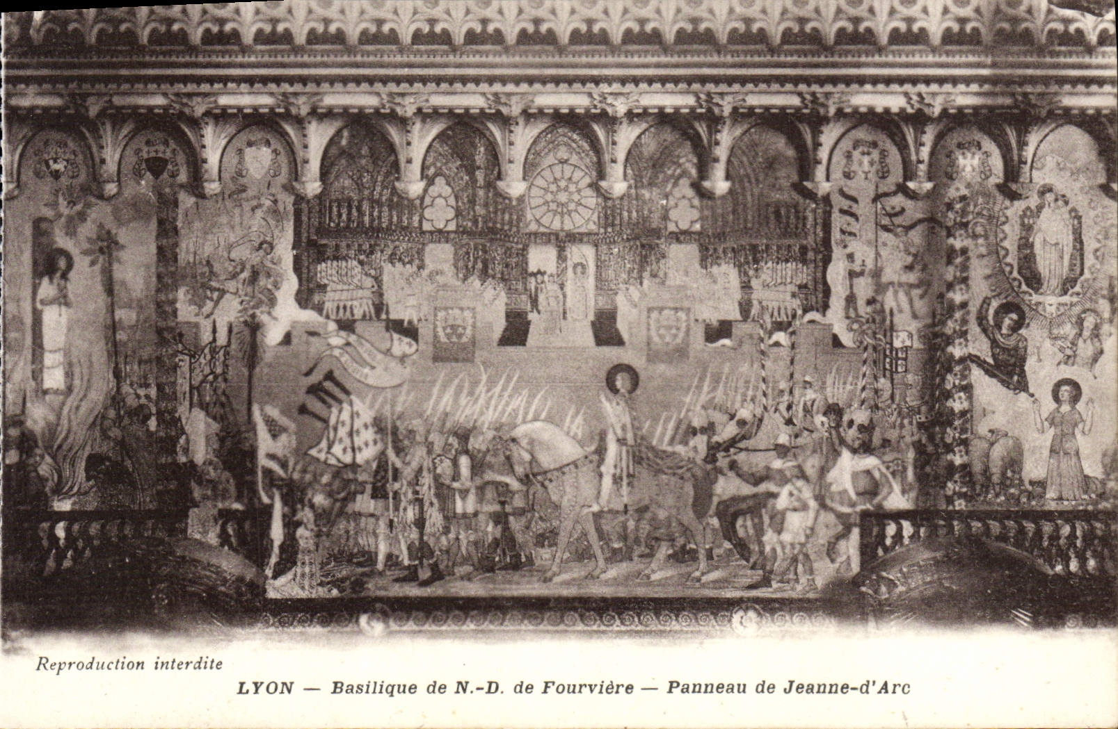 LYON — Basilique de N.-D. de Fourvière — Panneau de Jeanne-d'Arc
