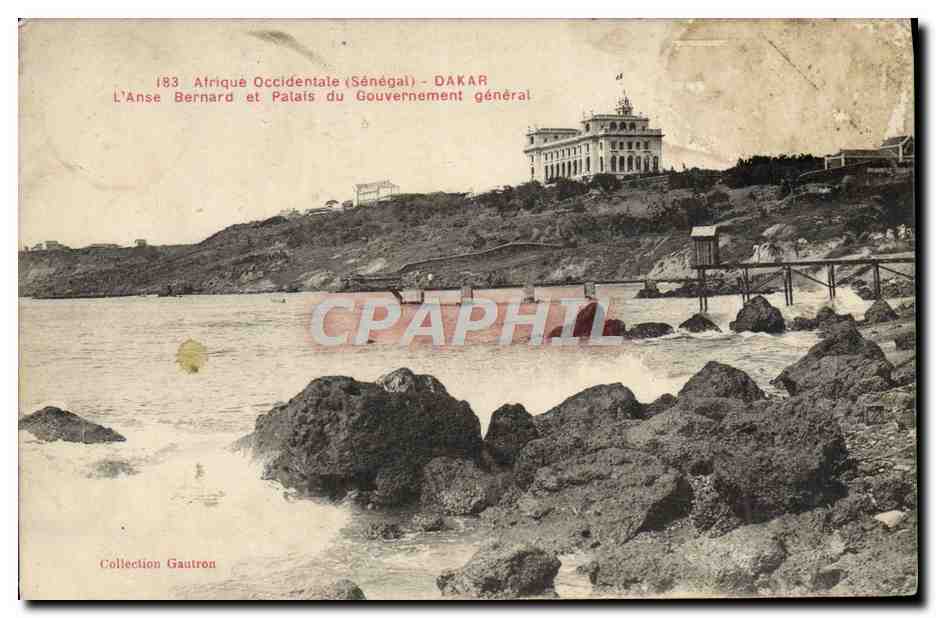 CPA Afrique occidentale Senegal Dakar L'anse Bernard et palais du gouvernement general