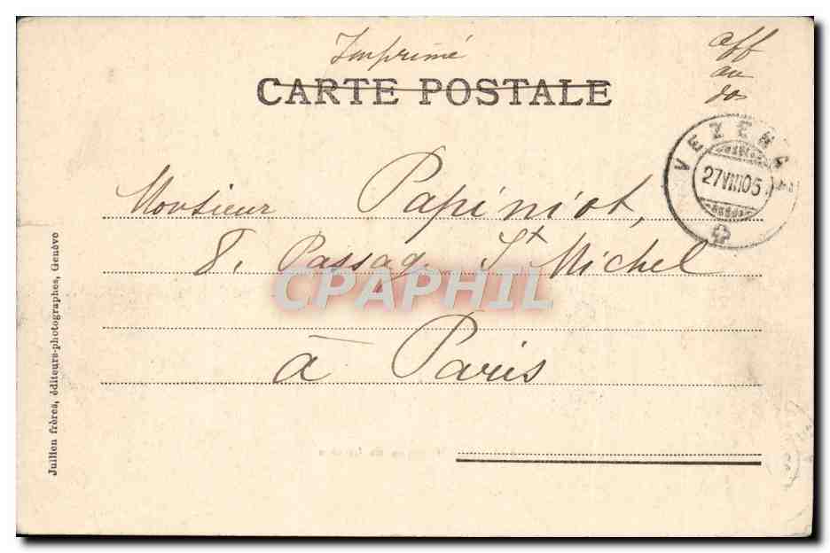 CPA Barques du Leman Bateaux — Verso