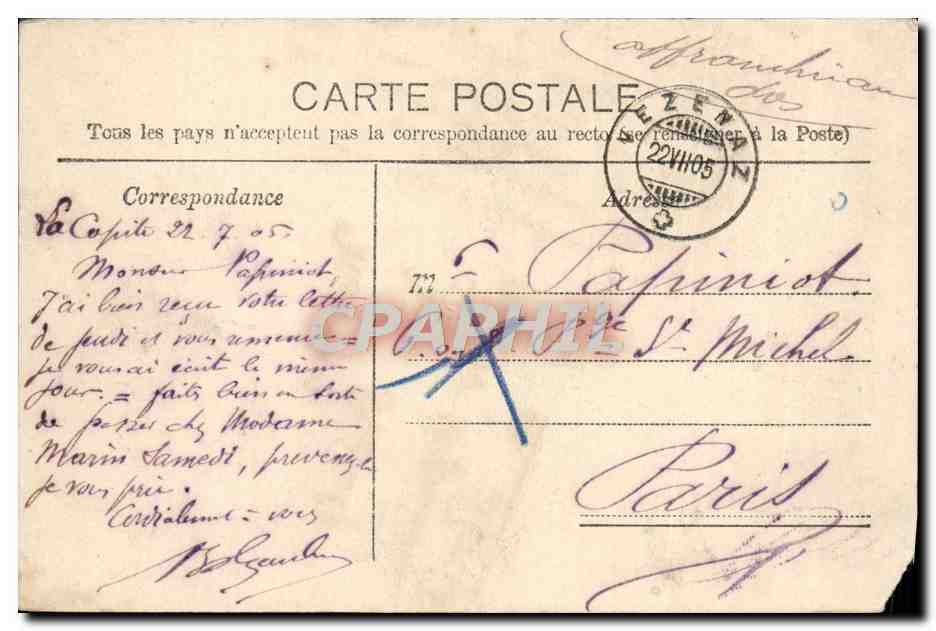 CPA Geneve Le Port Bateaux — Verso