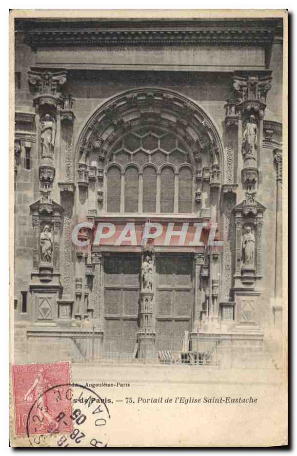 CPA Paris Portail De I'Eglise Saint Eustache
