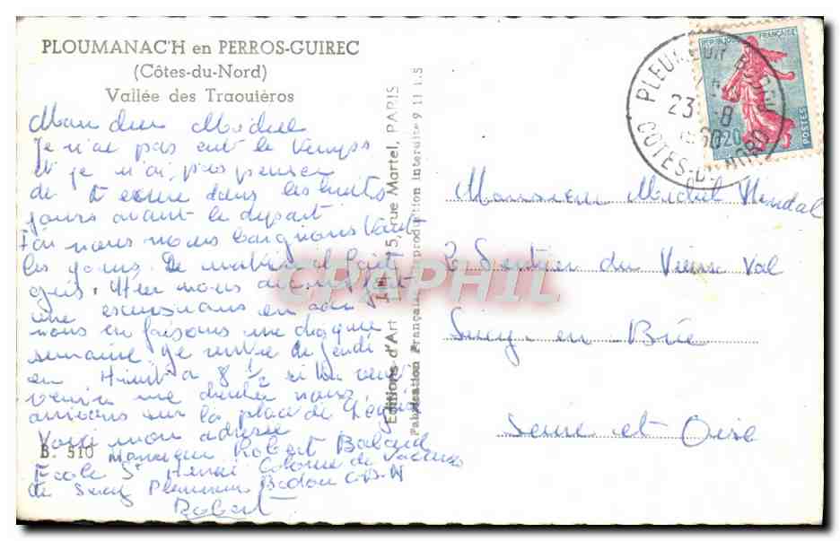 Vallée des Traouïéros — Ploumanac'h (Côtes-du-Nord) — Éditions d'Art — Verso