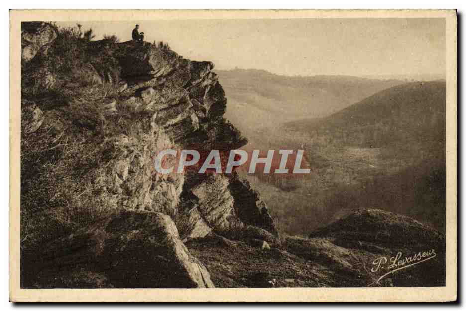 Les Roches d'Oëtre et la Vallée de la Rouvre (Crépuscule) — La Suisse Normande — P. Levasseur